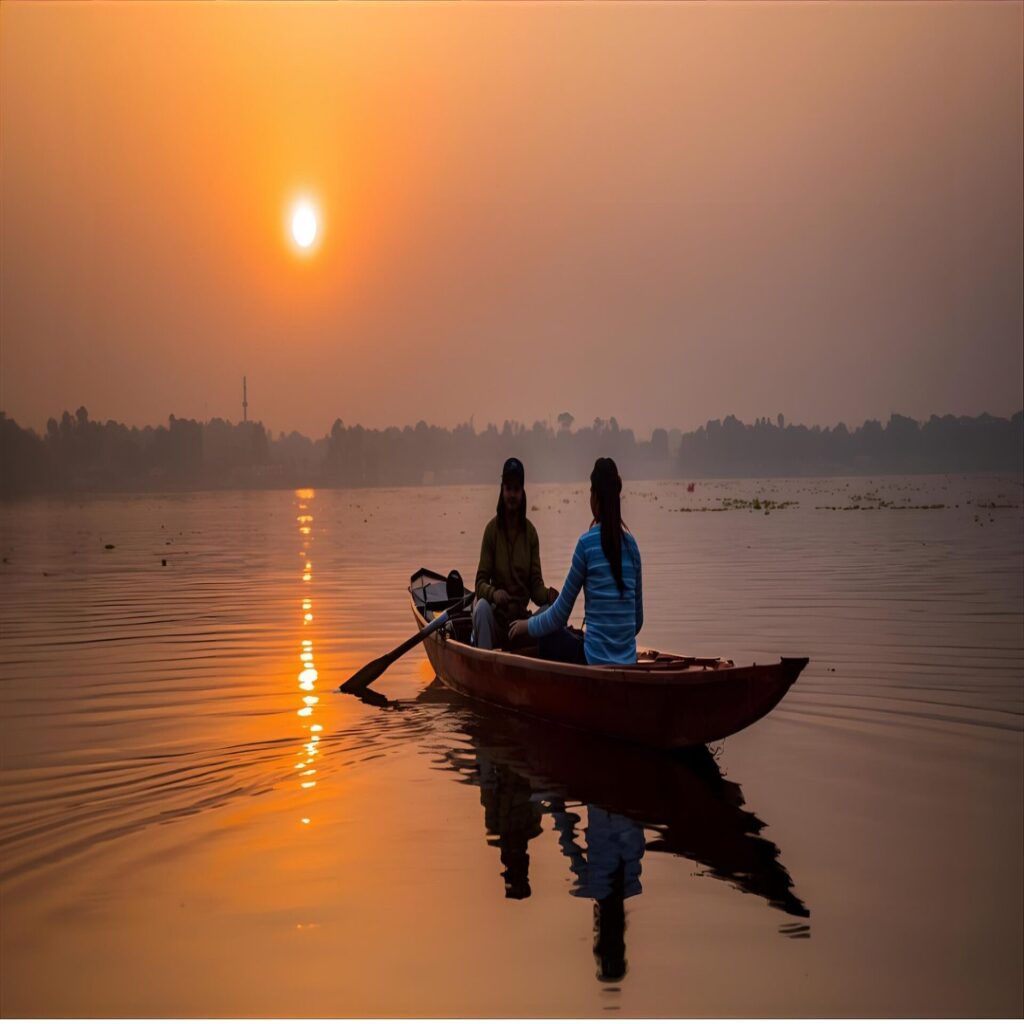 Romantic shikara ride - perfect for Kashmir honeymoon packages