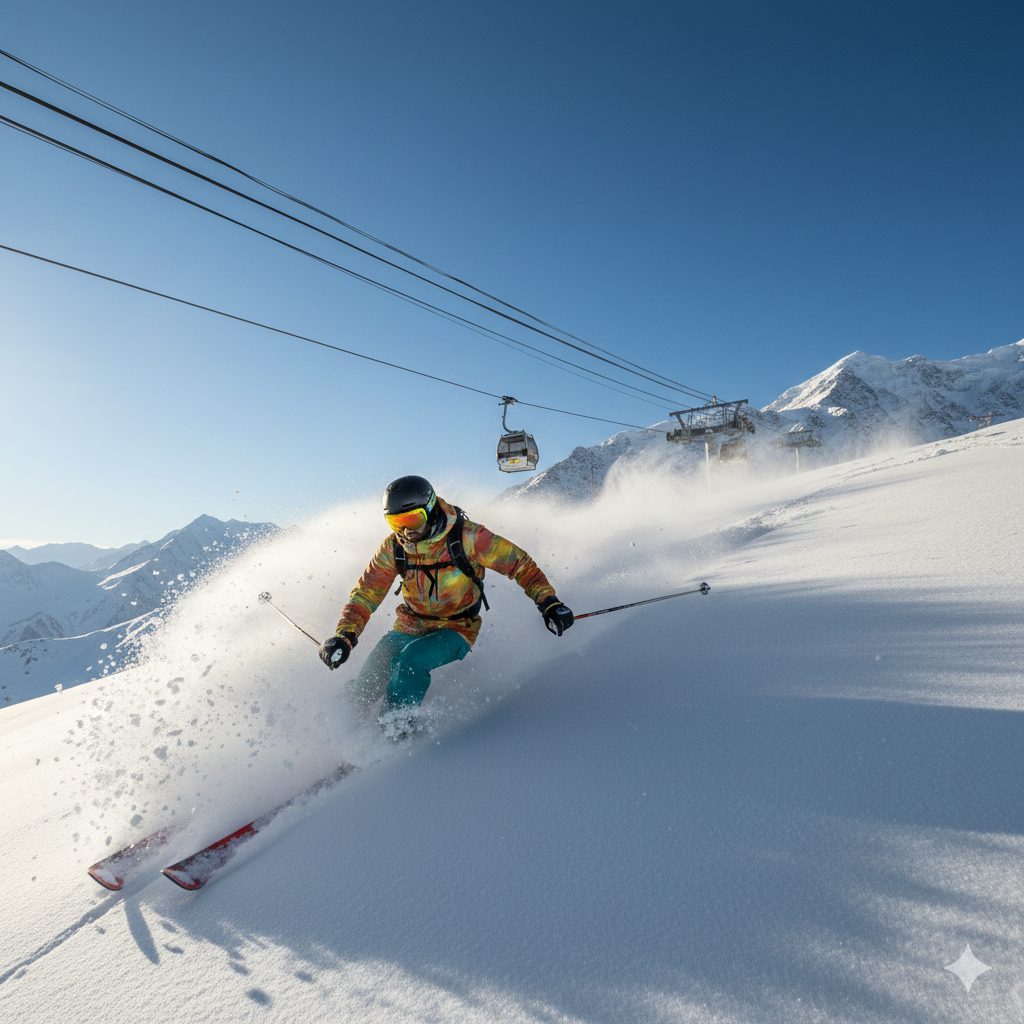 Expert skiing in Gulmarg - best adventure activities in Kashmir during winter season