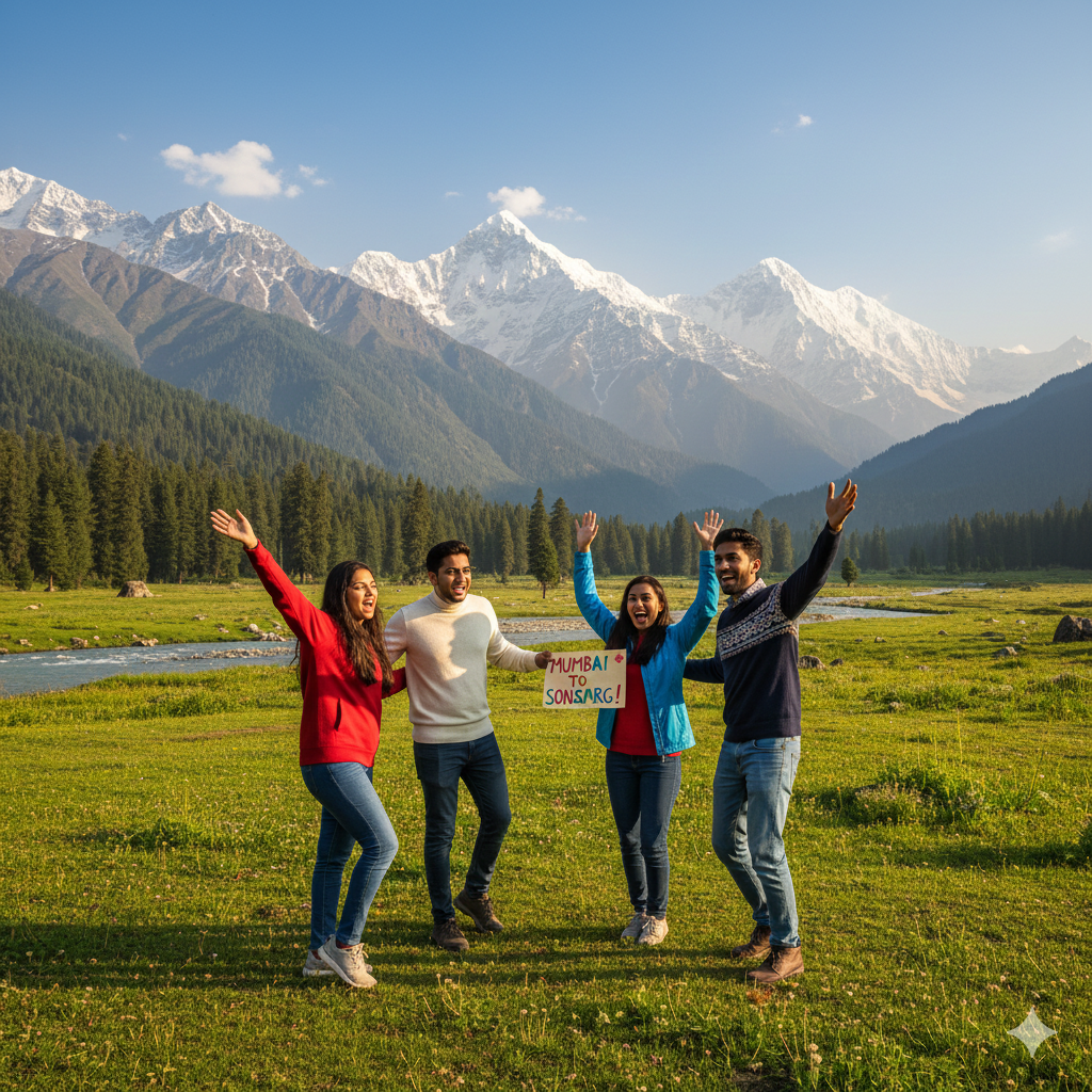 Group tour to Kashmir from Mumbai enjoying mountain adventure with all inclusive package
