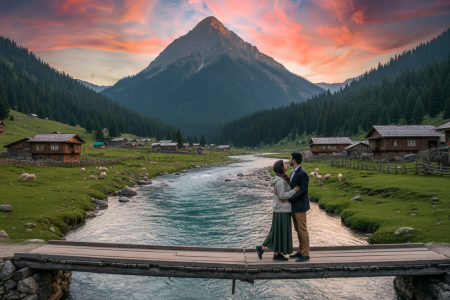 Habba Khatoon Peak view in Gurez Valley - stunning backdrop for Kashmir couple package
