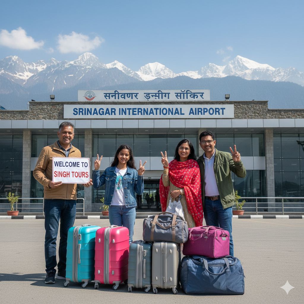 Mumbai family arriving in Srinagar with Kashmir package from Mumbai with airfare 2026