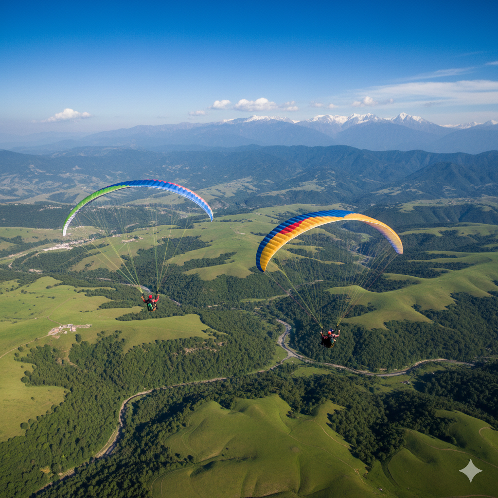 Paragliding in Sanasar - breathtaking aerial adventure activities in Kashmir valleys
