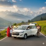 Premium innova car rental in kashmir service - perfect white toyota innova crysta for family travel through beautiful kashmir landscapes with professional driver