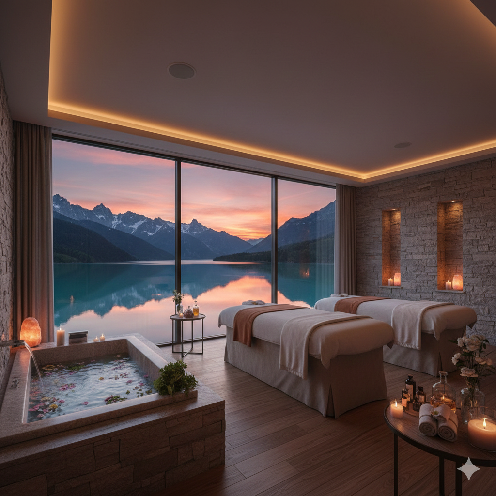 Exclusive Luxury Kashmir Tour Packages 2025 | Premium Experiences 8 Premium wellness experience in luxury Kashmir tour packages - spa with Himalayan views