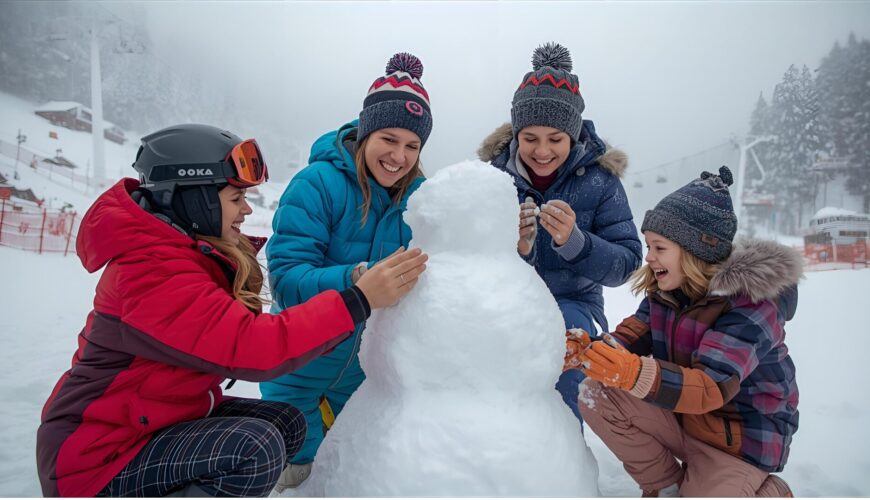 Winter family fun in Gulmarg snow - special experience in Kashmir holiday packages for family