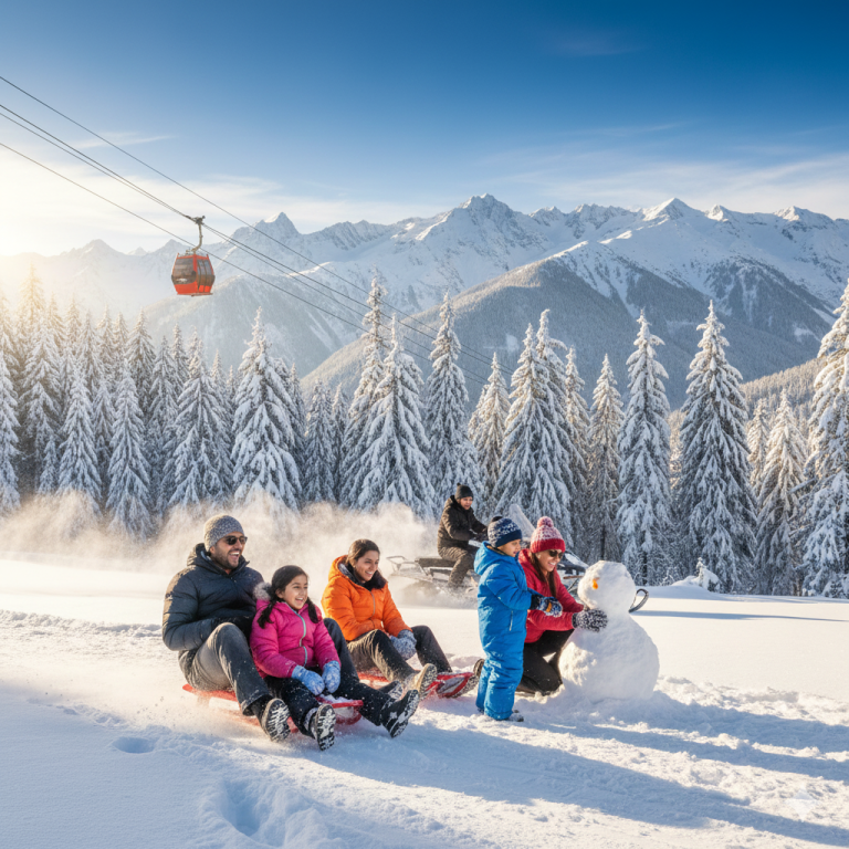 Winter fun in Gulmarg - perfect for family holiday Kashmir experiences