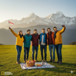 A group of friends enjoying an affordable, unforgettable trip to Gulmarg, Kashmir - showcasing the best value cheapest Kashmir tour packages