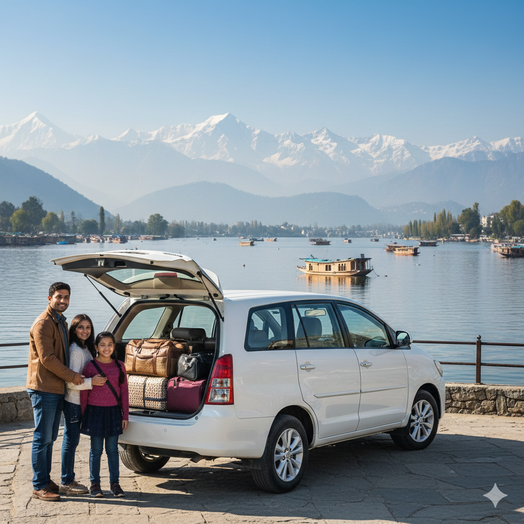 Best cab service in Srinagar - Toyota Innova for family sightseeing in Kashmir 2026