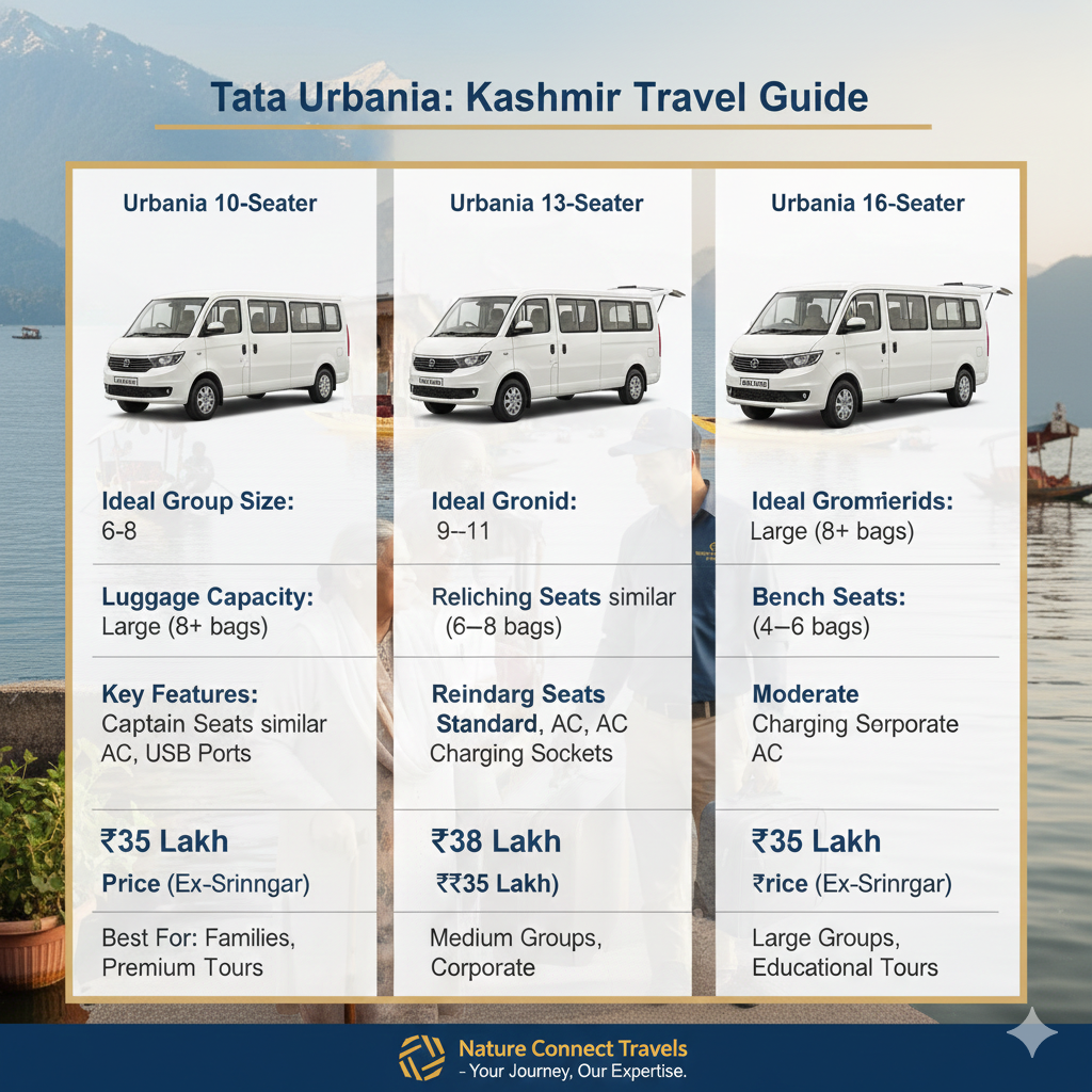 Comprehensive 2026 price comparison guide for group transport and tempo traveller services in Kashmir