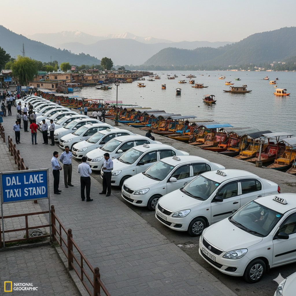 Finding the cheapest cab service in Srinagar often starts at a local taxi stand with standard vehicles