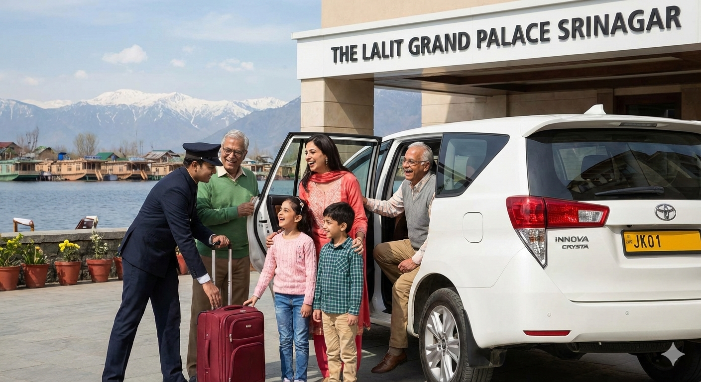 Best Srinagar Taxi Package 2026: Your Complete Travel Solution 8 Premium family Srinagar taxi package with Toyota Innova for comfortable Kashmir sightseeing