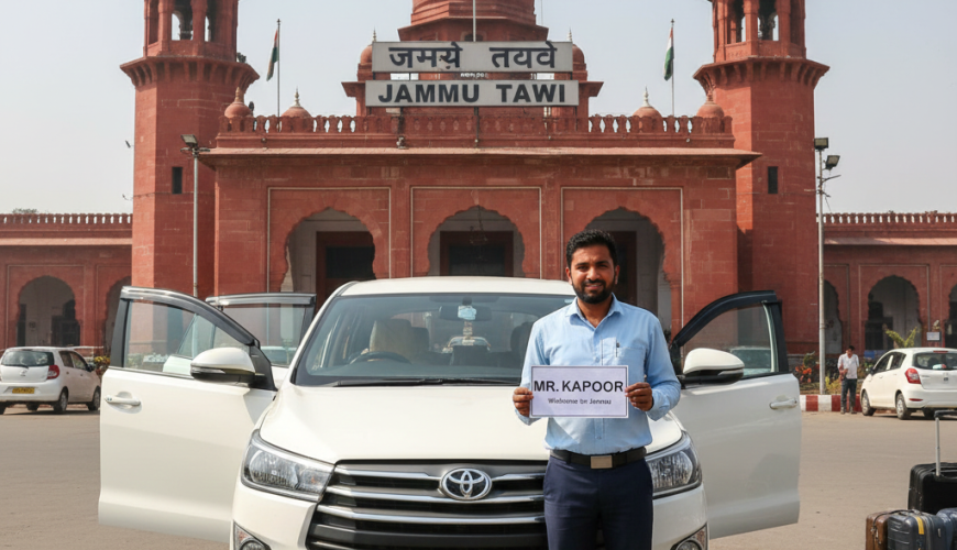 Reliable Jammu Tawi to Srinagar taxi service meeting guests at the railway station for a comfortable journey