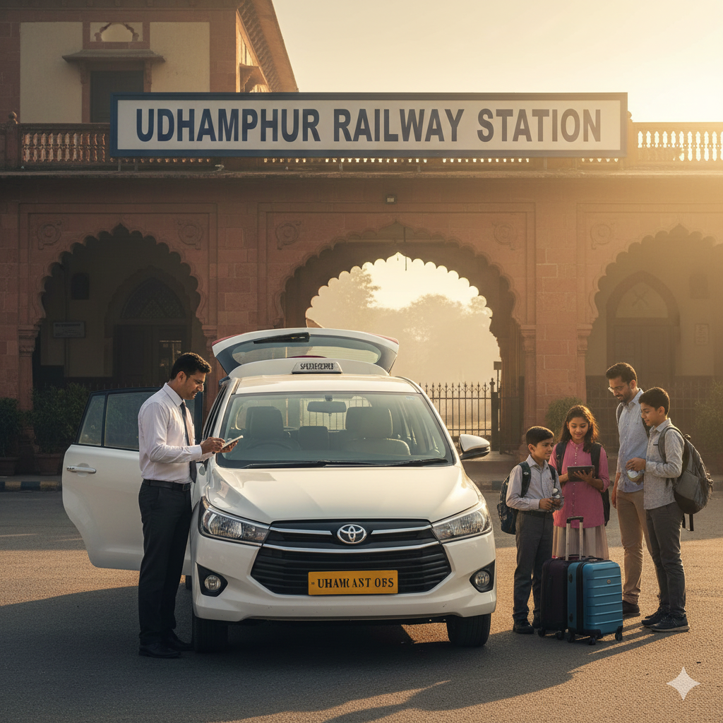 Reliable taxi service at Udhampur Railway Station ready for comfortable Udhampur to Srinagar taxi fare journey