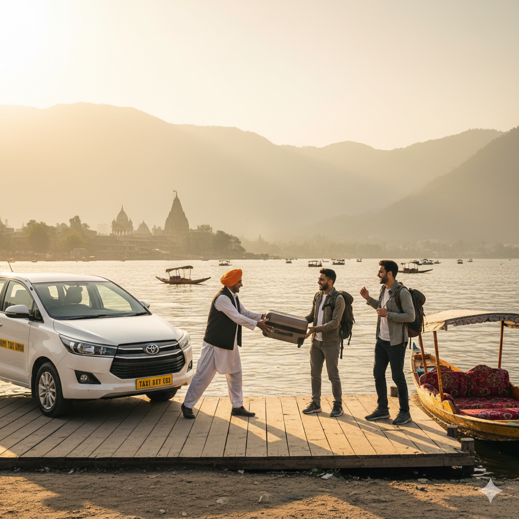Best Cab Service in Srinagar 2026: Ultimate Local Guide 8 Seamless transfer from cab to shikara arranged by a knowledgeable cab service in Srinagar for Dal Lake access