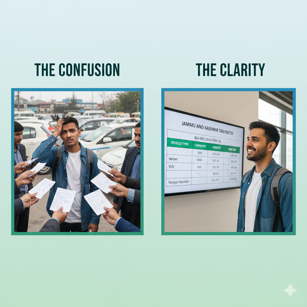 Transparent Jammu and Kashmir taxi rates guide solving tourist confusion over pricing