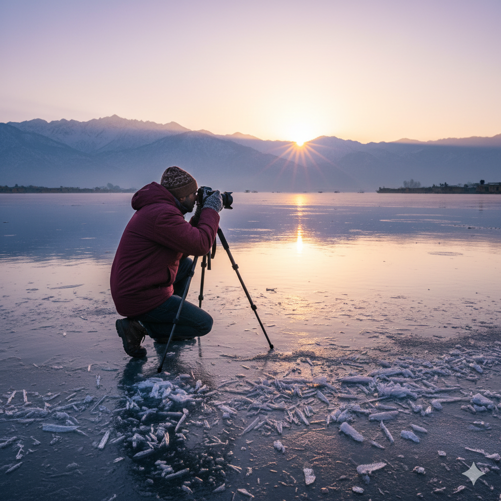 Winter photography - one of the best things to do in Kashmir in winter for nature lovers