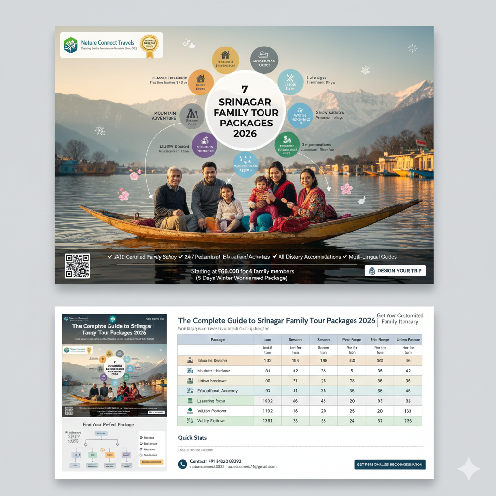 7 Srinagar Family Tour Packages Comparison 2026 - Nature Connect Travels