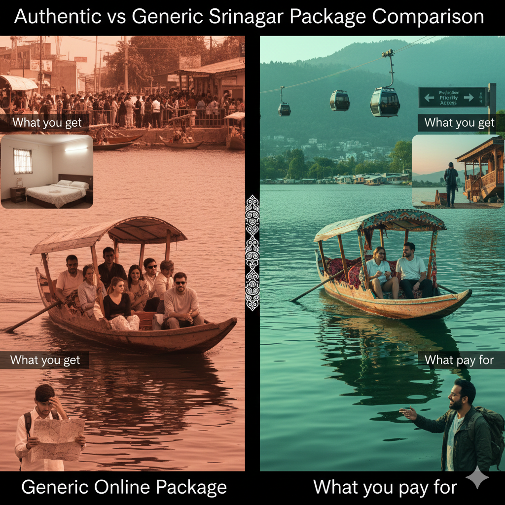 Authentic local Srinagar package for 4 nights vs generic tour comparison - choose the right operator