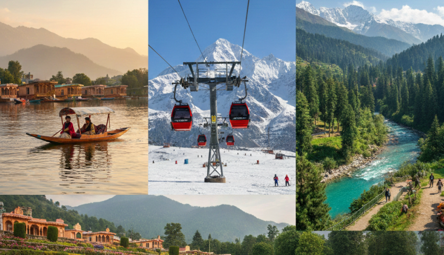 Complete Kashmir itinerary 5 days covering Dal Lake, Gulmarg Gondola, and Pahalgam valleys - ultimate 2026 travel guide
