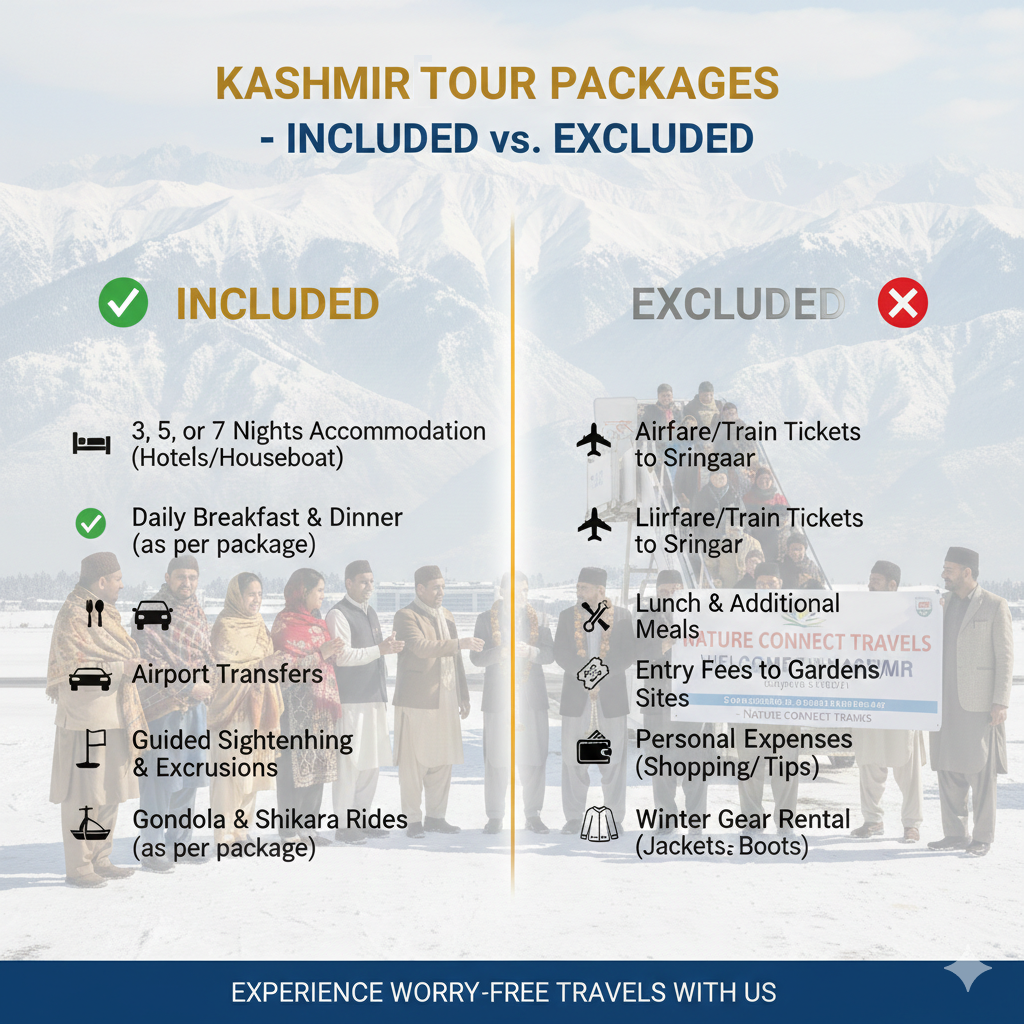 Best Delhi to Srinagar Tour Package 2026 | All-Inclusive Deals 14 Delhi to Srinagar tour package inclusions - transparent comparison of what's covered