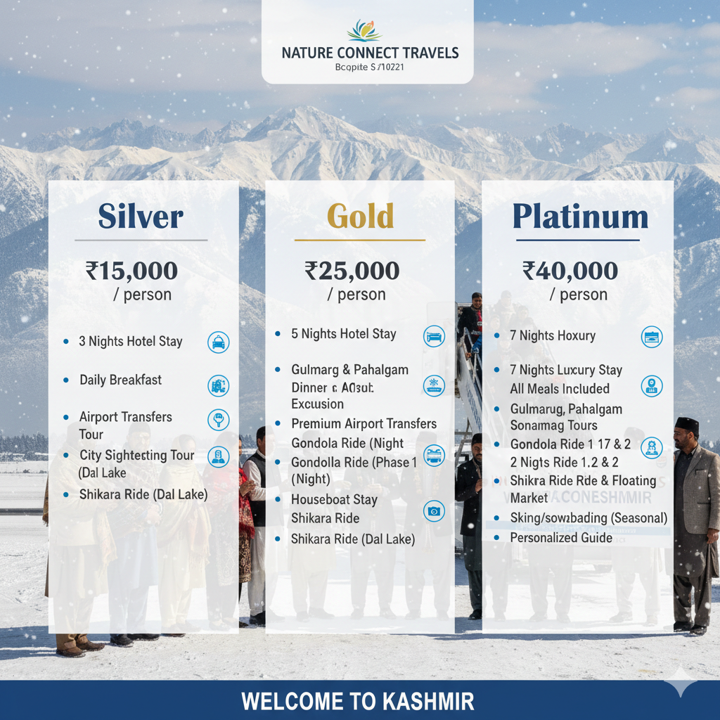 Best Delhi to Srinagar Tour Package 2026 | All-Inclusive Deals 11 Delhi to Srinagar tour package price comparison 2026 - budget vs premium vs luxury options