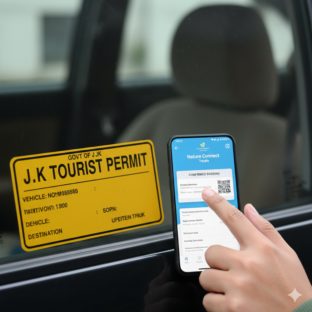 How to verify a legitimate online cab service in Kashmir - always check the J&K tourist permit and get a confirmed booking voucher for safety