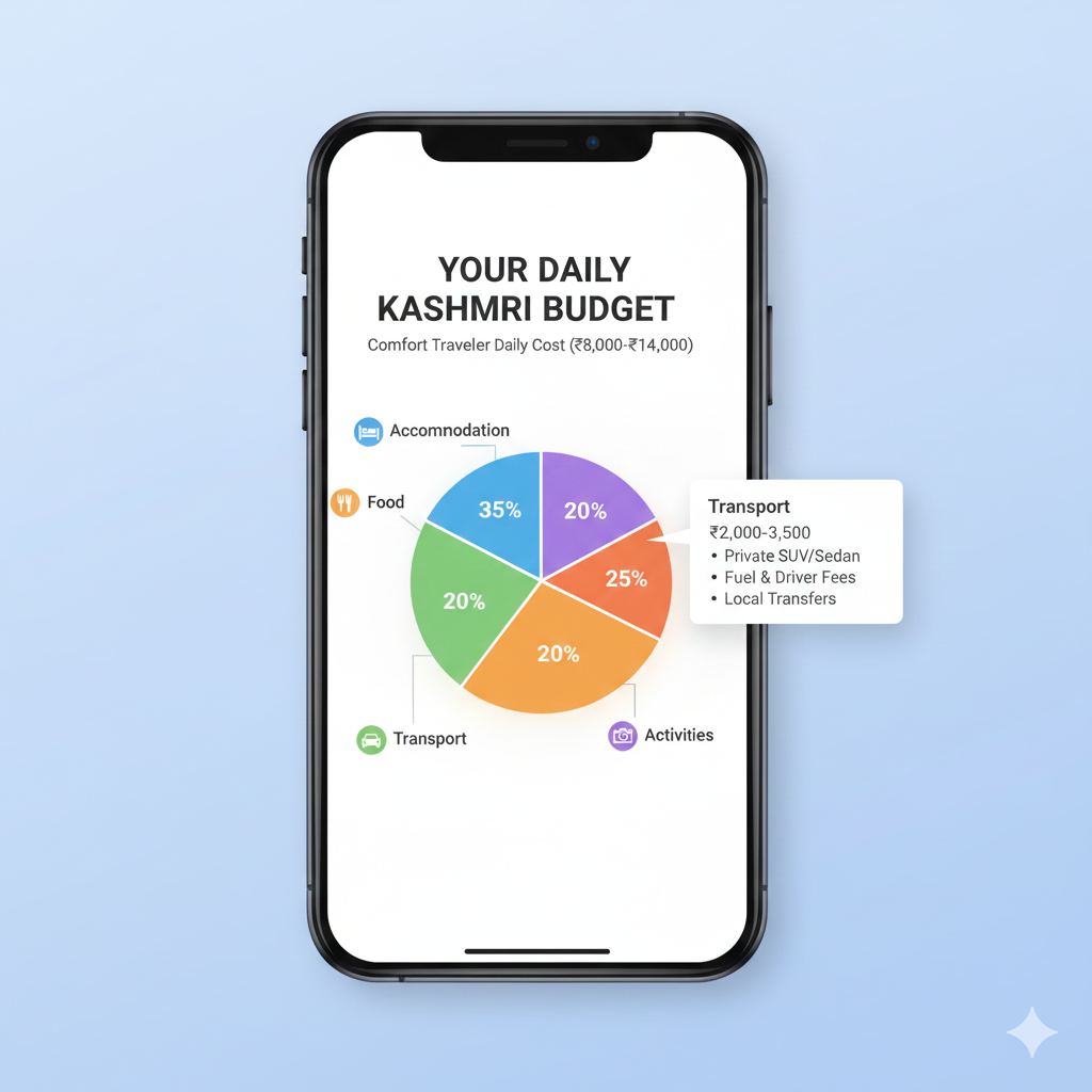 5 Days in Kashmir? ⚠️ Read This BEFORE You Book Anything 9 Interactive daily budget breakdown for a comfortable Kashmir trip in 2026