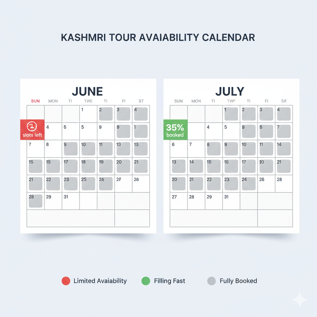 Kashmir Tour Package For 5 Days 4 Nights 2026: Complete Itinerary & Pricing Guide | Nature Connect Travels 12 Limited availability for Kashmir tour package for 5 days 4 nights secure your dates now