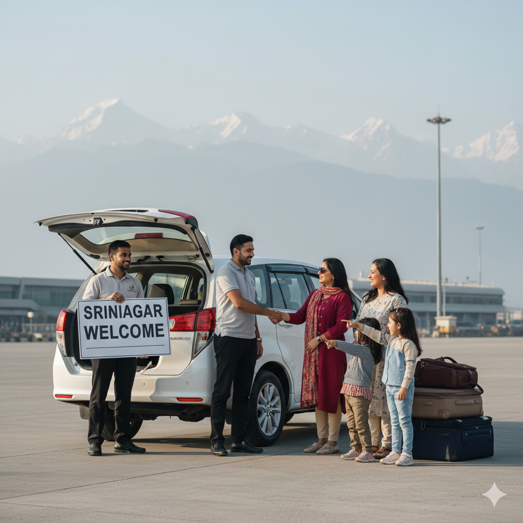 7 Best Taxi Service in Kashmir Picks: 2026 Local Guide & Rates 9 Reliable taxi service in Kashmir - professional driver meet and greet at Srinagar Airport