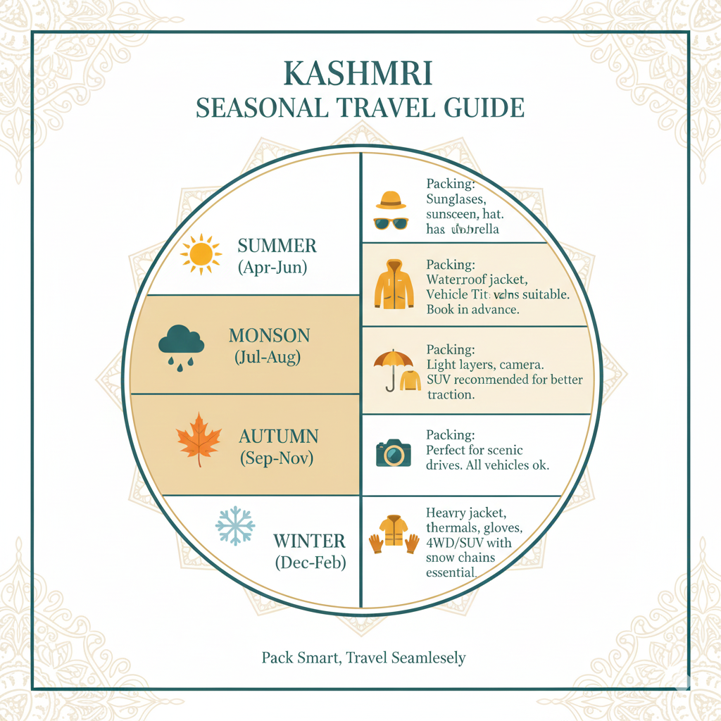 Kashmir valley taxi route map with travel times and 2026 fare estimates for popular destinations