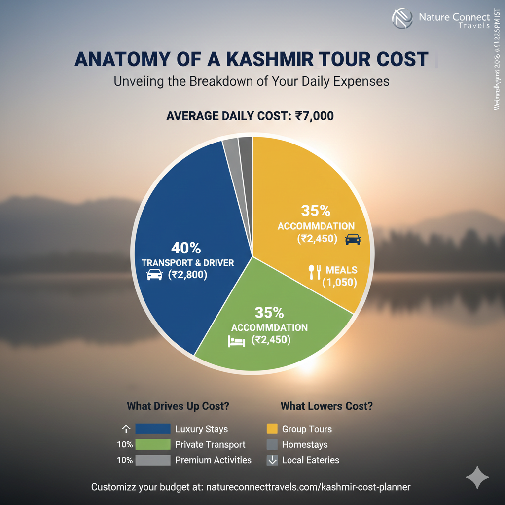 Transparent cost breakdown for Kashmir local tour operators showing where your money goes in a typical tour package
