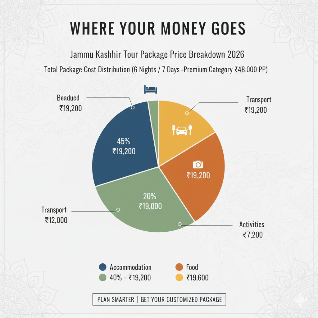 Kashmir vacation cost breakdown 2026 - where your money goes on accommodation, transport, food and activities