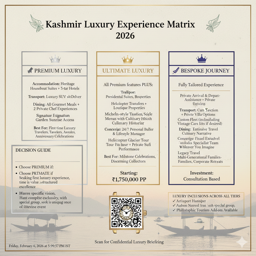 Premium Kashmir luxury tour packages showcasing exclusive experiences and accommodations