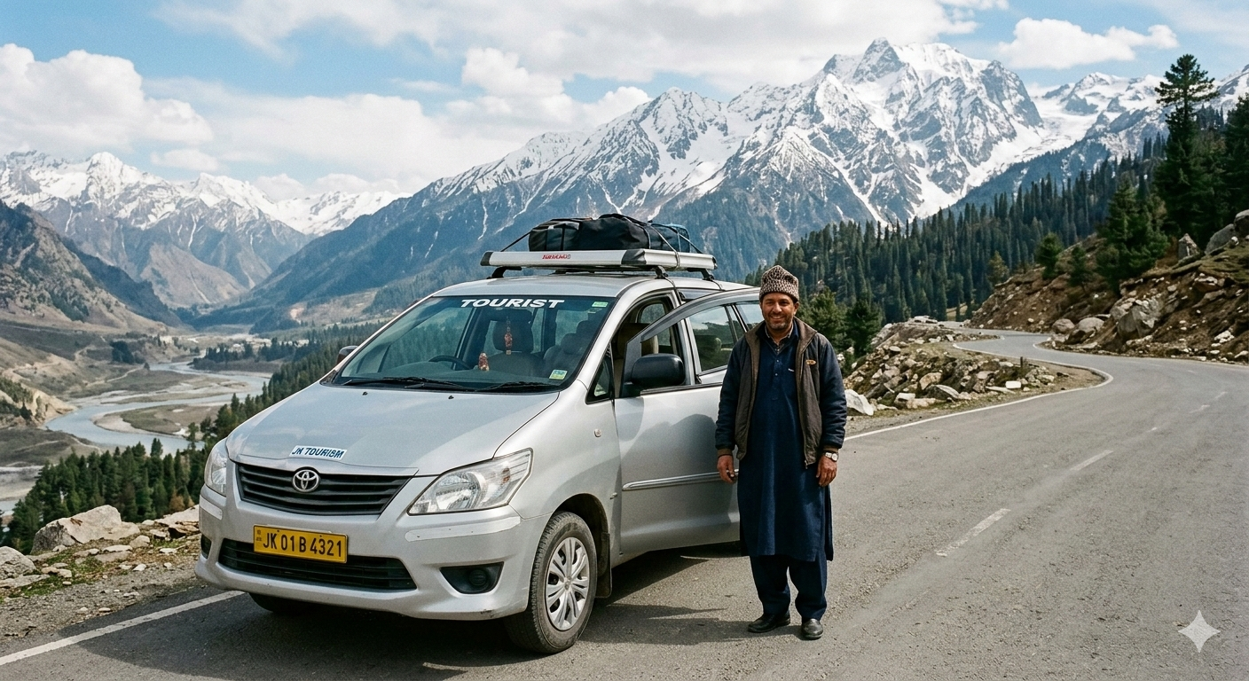 Amarnath Yatra taxi service 2026 - reliable SUV with professional driver on mountain road ready for pilgrimage journey