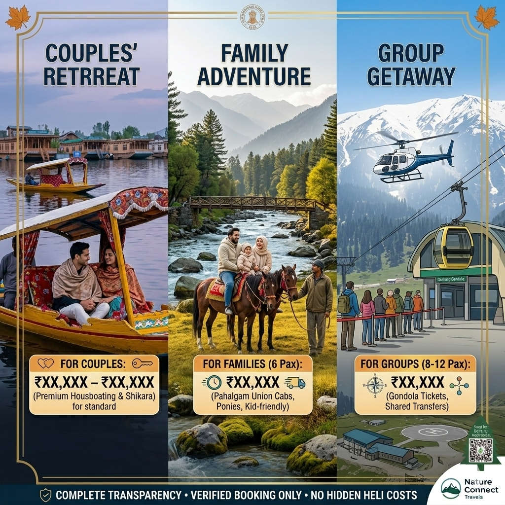 Kashmir tour price 2026 guide for couples, families, and groups with transparent cost breakdowns