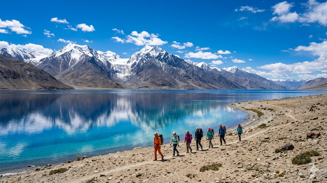 10 days ladakh itinerary 2026 - Pangong Lake at sunrise with turquoise waters