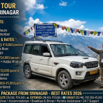 Gurez Valley tour package from Srinagar 2026 - rugged 4x4 SUV at Razdan Pass 11,672 feet with driver, quick escape 1 night ₹18,000, complete 2 nights ₹24,000, extended 3 nights ₹33,000, circuit 5 days ₹35,000-45,000
