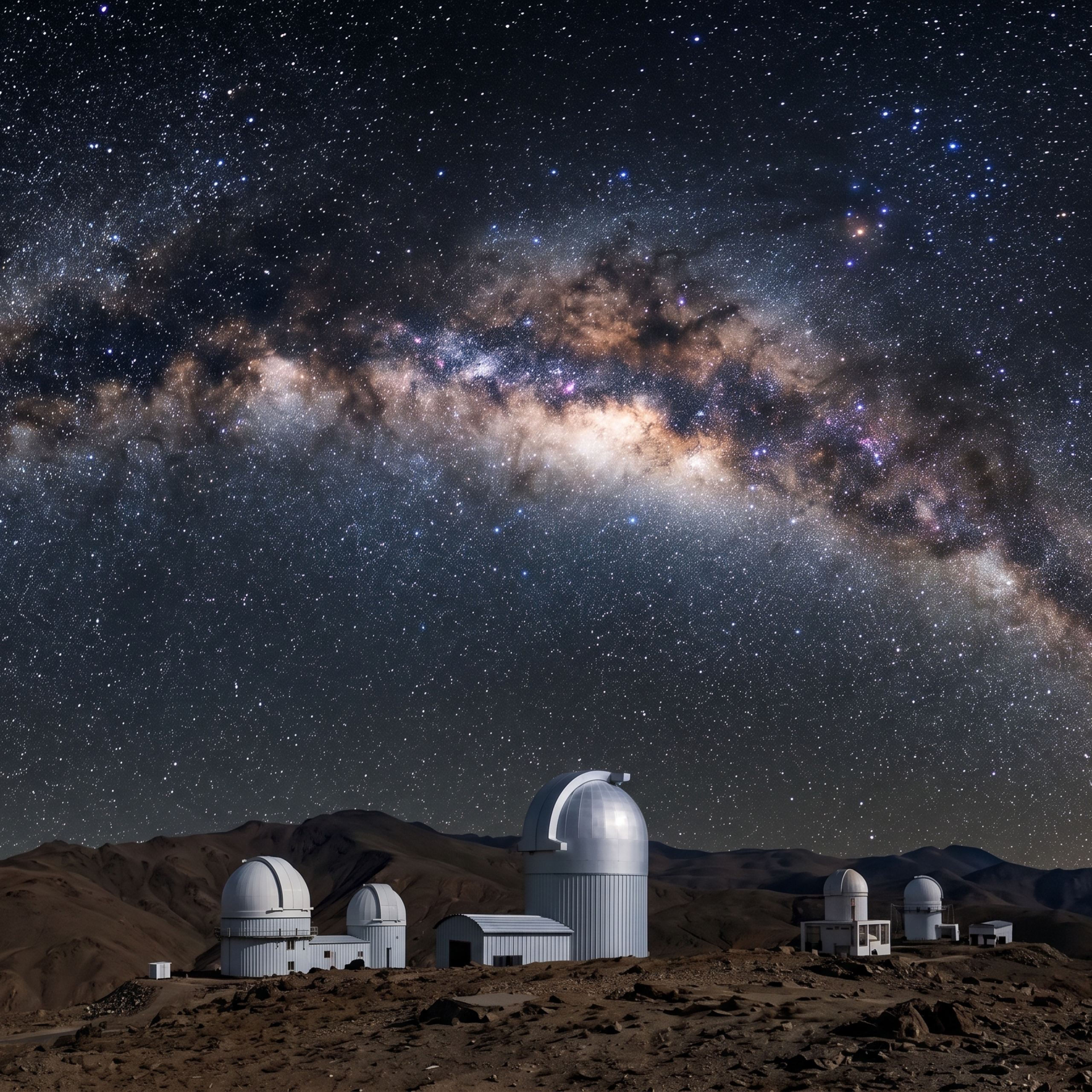 Hanle dark sky reserve package 2026 - Milky Way galaxy visible above Indian Astronomical Observatory domes at 14764 feet