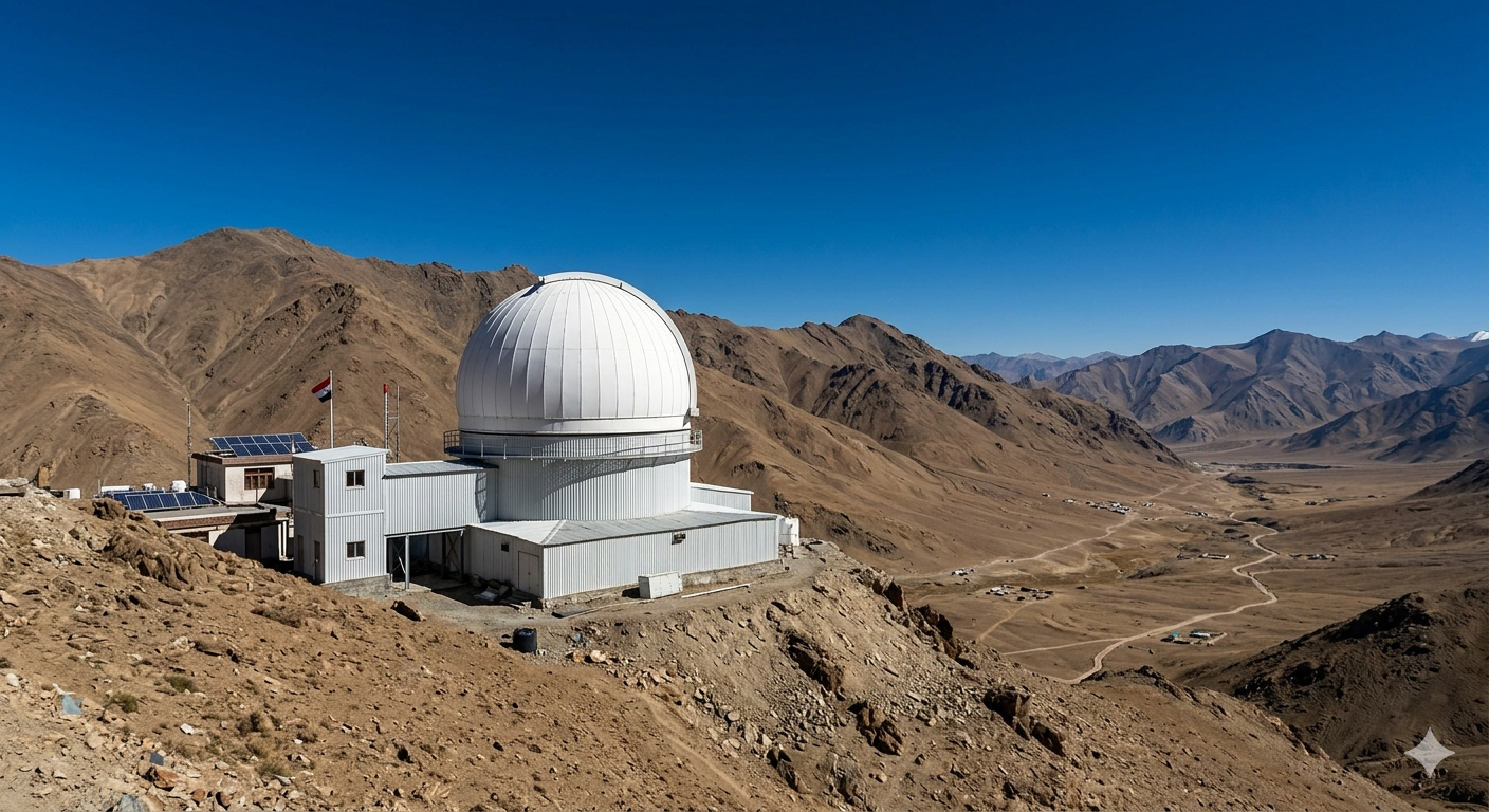 Hanle dark sky reserve package - Himalayan Chandra Telescope dome at Indian Astronomical Observatory during daytime
