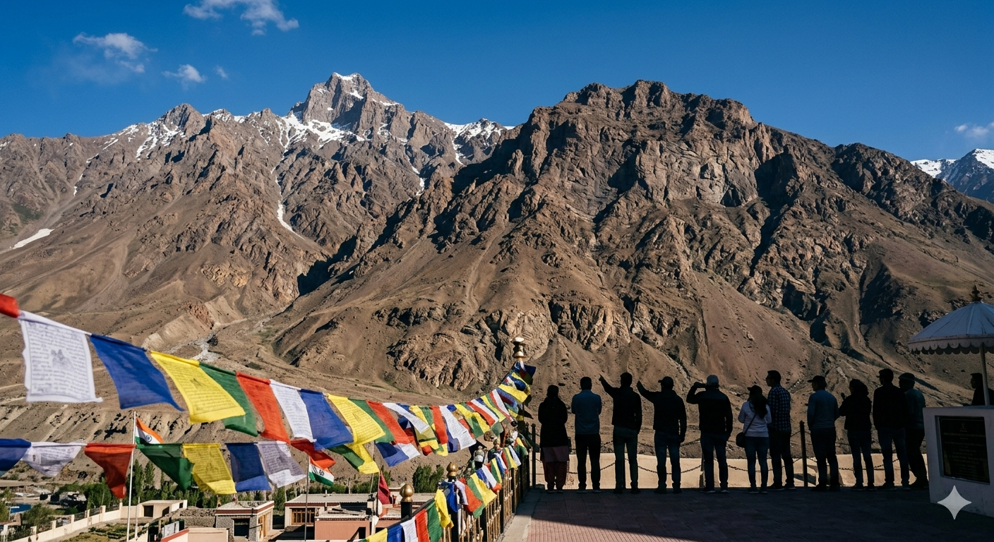 Kargil War Memorial tour from Srinagar - view of Tololing and Tiger Hill peaks from the memorial