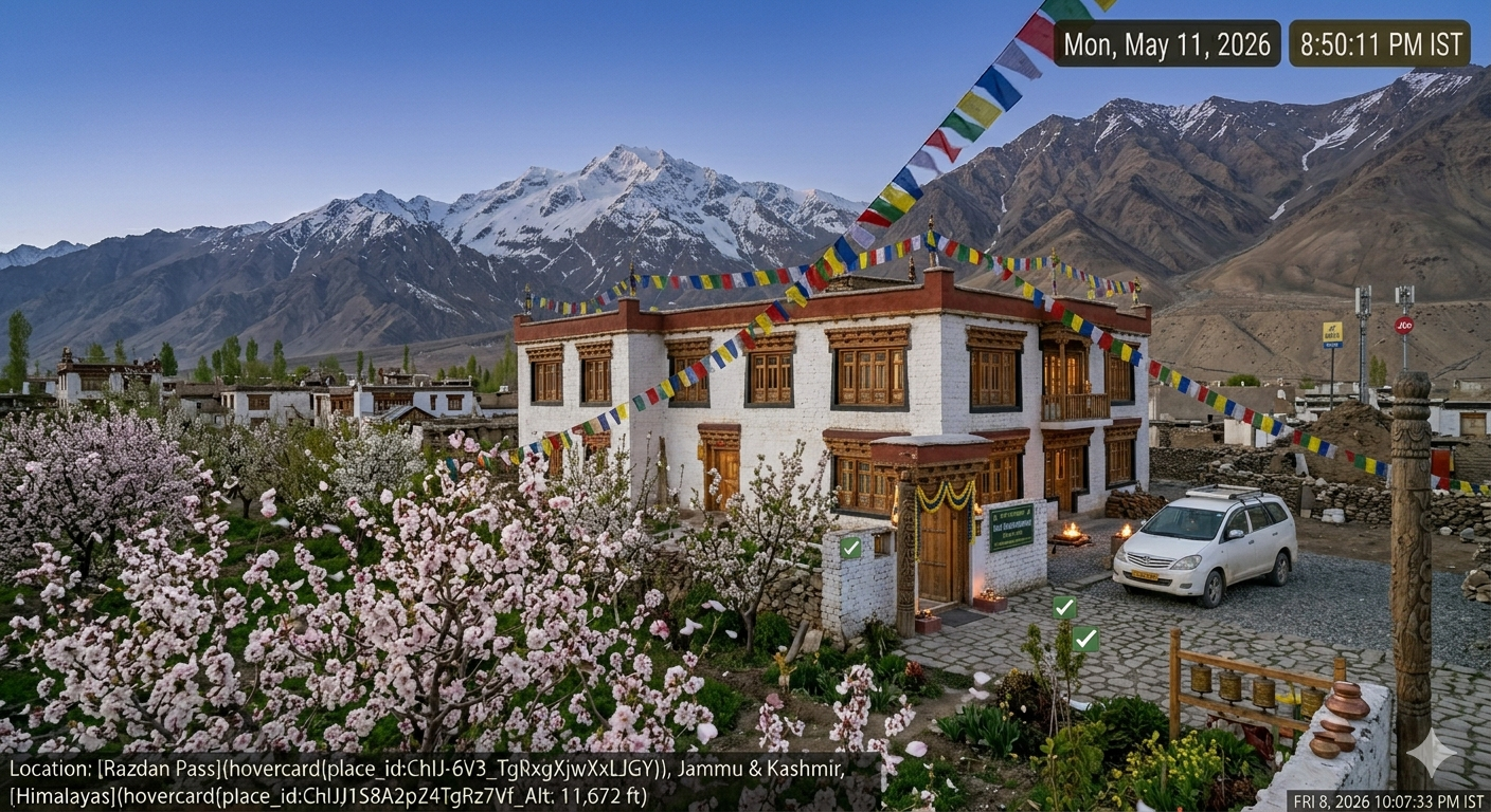 Nubra Valley offbeat homestay package traditional Ladakhi homestay with apricot trees and mountain views