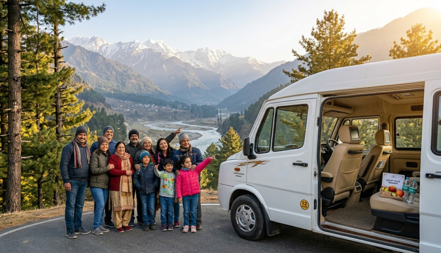 12 Seater Tempo Traveller Kashmir Price 2026 | ₹5,500/Day | Book Now