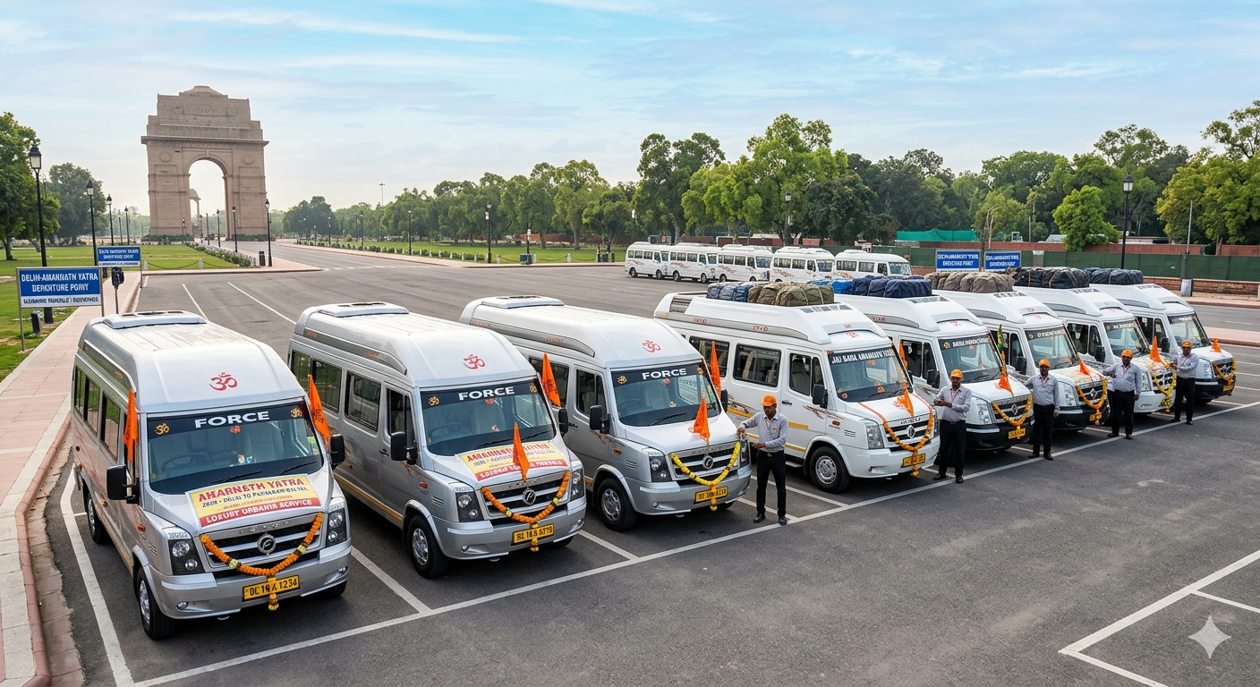 Amarnath Yatra by tempo traveller from Delhi 2026 - vehicle options - standard and Urbania tempo travellers