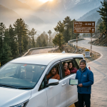 Amarnath Yatra cab service 2026 - comfortable SUV taxi for pilgrims with professional Kashmiri driver on Himalayan road to Baltal base camp