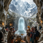 Amarnath Yatra itinerary 2026 - sacred Amarnath Cave with ice Shivling and pilgrims