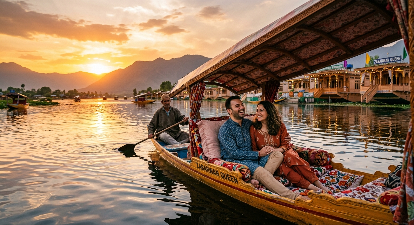 Best Kashmir tour package for 7 nights 8 days - shikara ride on Dal Lake