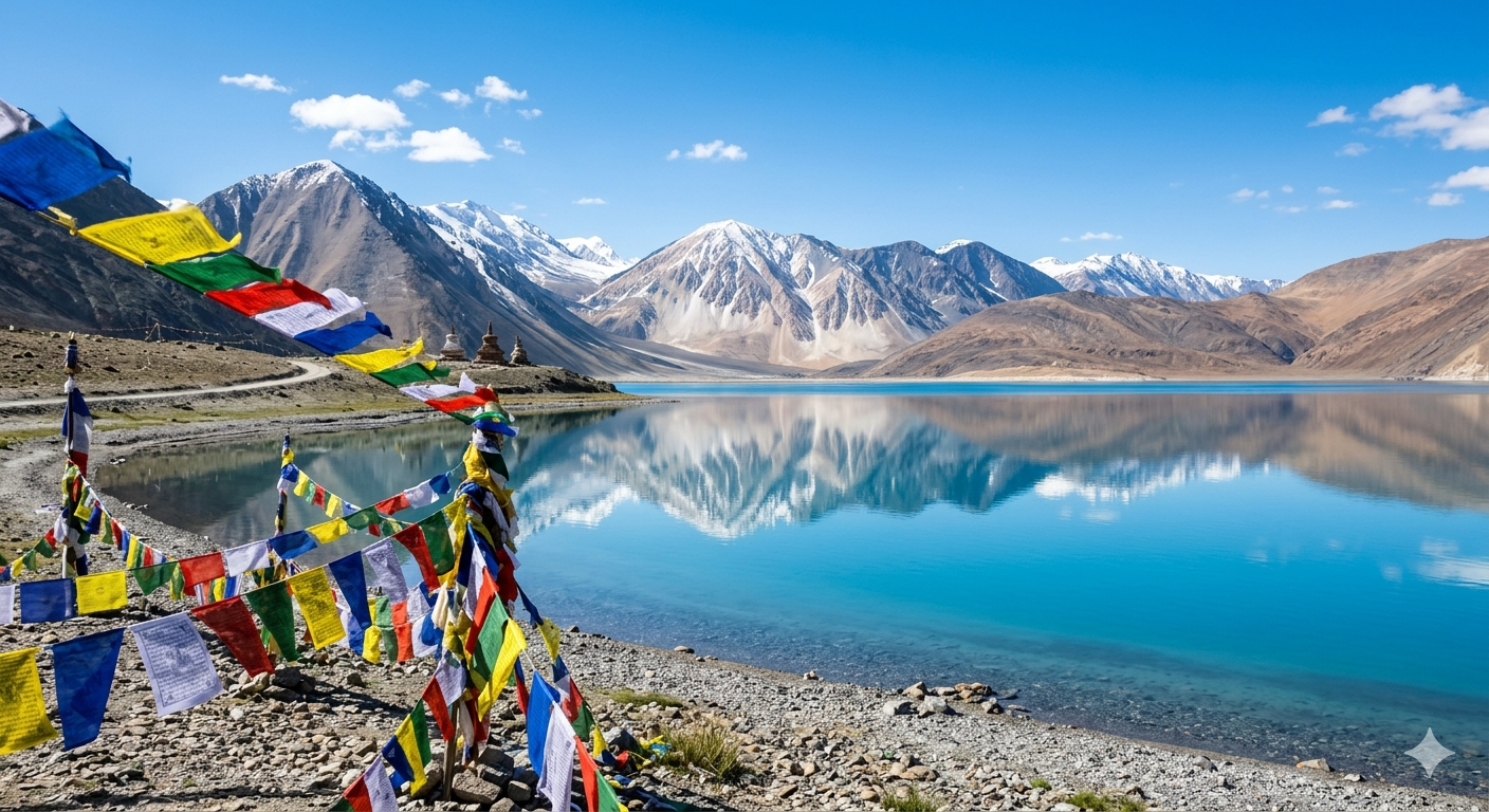 Best places to visit in Leh Ladakh 2026 - Pangong Tso lake turquoise waters and mountains