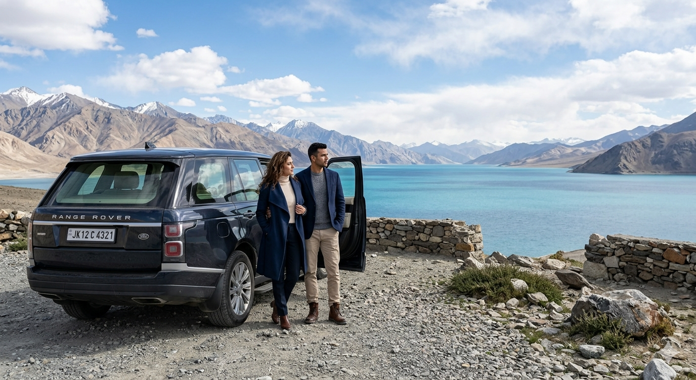 Custom luxury itinerary Leh Ladakh - private terrace dinner with mountain views for honeymoon couple