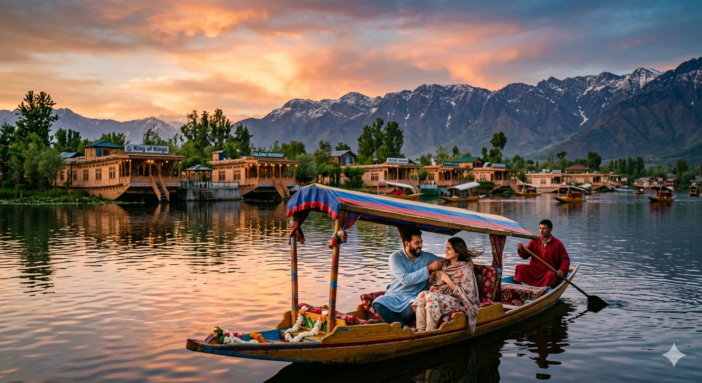 Kashmir 5 nights 6 days package cost per person - shikara ride on Dal Lake