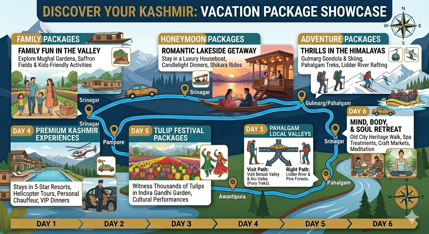 Kashmir Vacation Packages 2026 | 6 Days | ₹13,750 | Book Now 10 Kashmir Vacation Packages